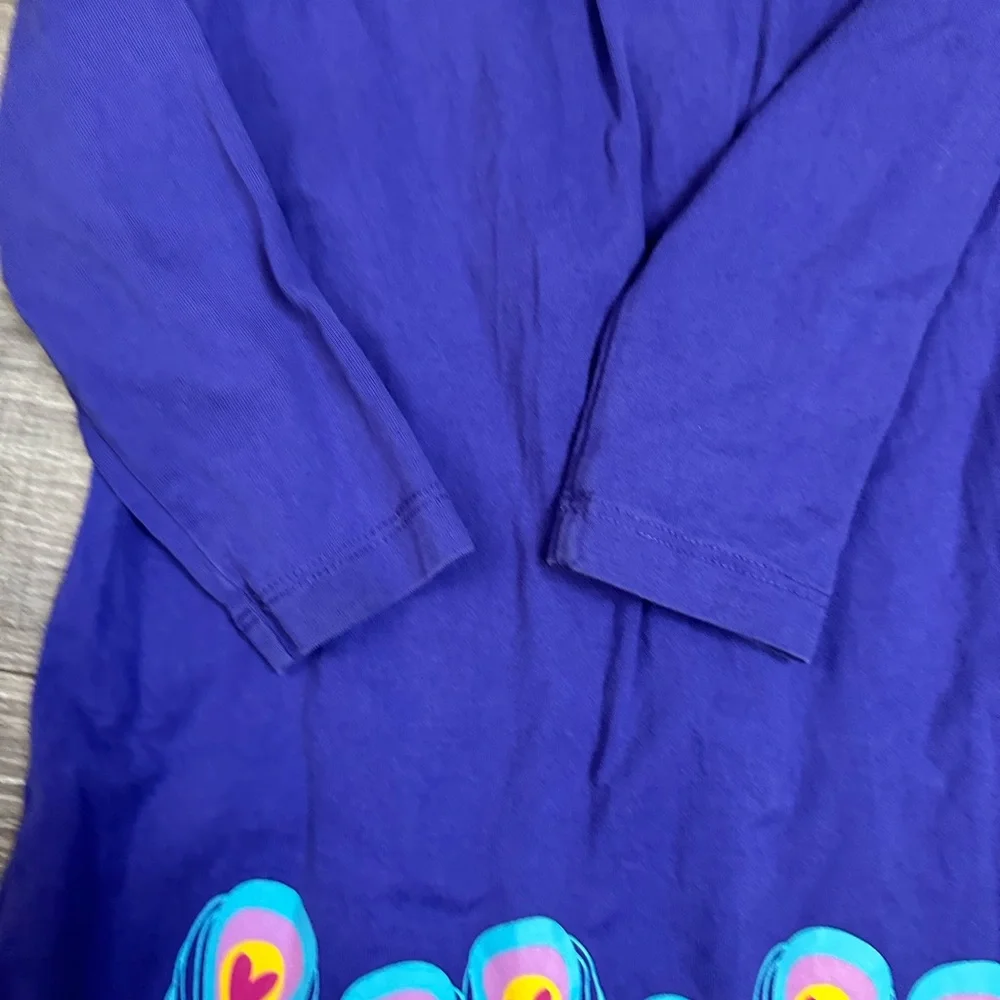 Hanna Andersson Girls 4 (100) Purple Peacock dress - Picture 4 of 5
